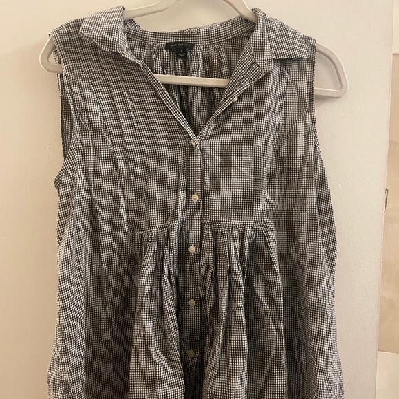 Ann Taylor Gingham Collared Tank Top, M - Picture 1 of 4
